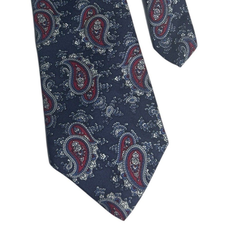 Christian Dior Mens Silk Tie Pasely Luxe Old Money Artsy Quiet Luxury Blue - Picture 2 of 5